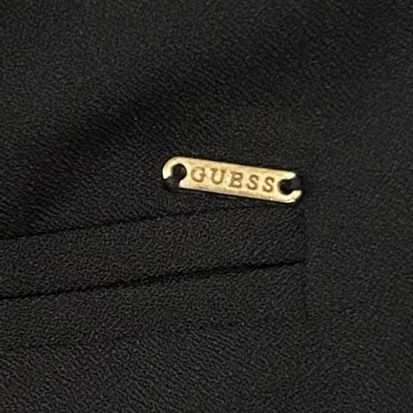 Guess Black Blazer L – Classic Workwear Jacket Gold Button Formal Office Chic - Picture 9 of 12